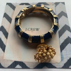 Striped Bangle Bracelet & Cluster Nest Ring